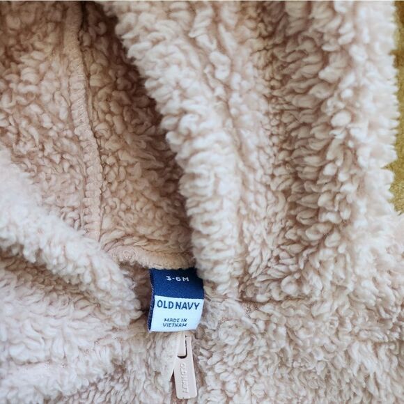Free💗 Old Navy Critter Hooded One-Piece Suit 3-6 months Sherpa - Picture 3 of 3